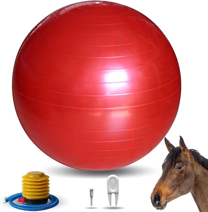 40 Inch Horse Play Balls, Herding Ball for Horse Goats-Mega Equine Ball Horses Soccer Balls for Play Training -Red