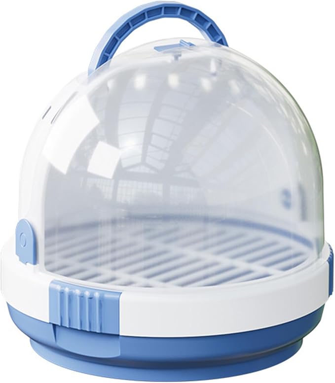 Parrot Carrier Travel Bird Carrier Panoramic View Anti Escape Easy to Clean for Conures Parakeet Budgie (Blue)