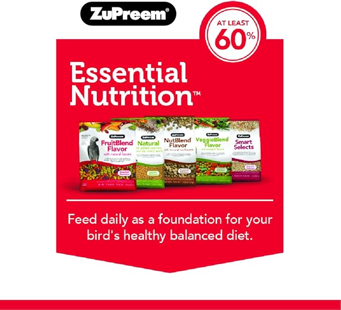 ZuPreem FruitBlend Bird Food, Bird Feed Pellets for Cockatiel, Lovebird, Quaker, Small Conure, Lorikeet, ZuPreem Core Nutrition with Natural Fruit, Cockatiel Food, Conure Feed, (Medium, 10 lb Bag)