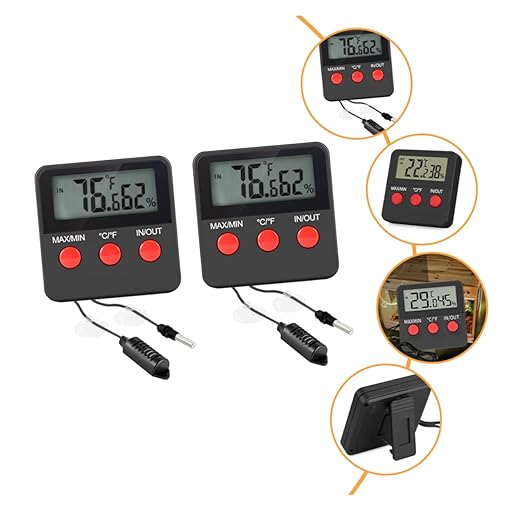 2sets Digital Thermohygrometer for Reptile Tank Snake Lizard Accessories Indoor Thermometer Display for Egg Incubator