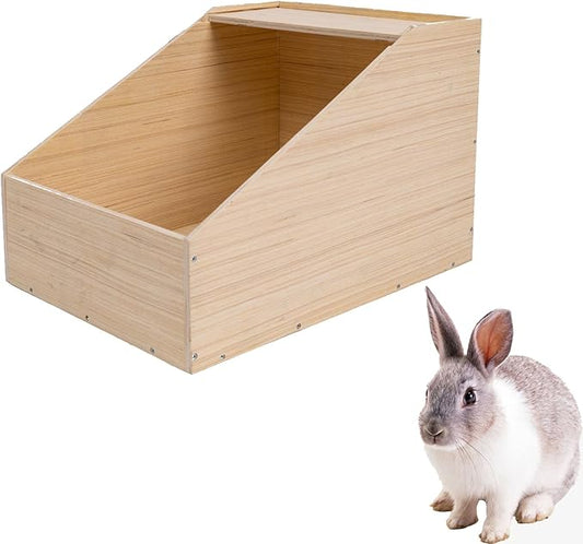 Wood Rabbit Nesting Box, 18"x15"x12"Wooden Small Animals Hutch Hideout for Breeding,Suitable for Rabbits ，Guinea Pig & Other Small Animals