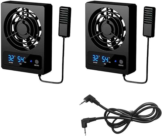 iDili Reptile Rainforest Tank Thermometer and Hygrometer, Intelligent Control Ventilation Fan Digital Display Ventilation Dehumidifica