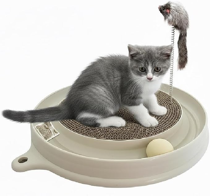 AUOON Cat Scratcher Toy with Ball Track for Indoor Cats Kittens, Milk Shake by AUOON