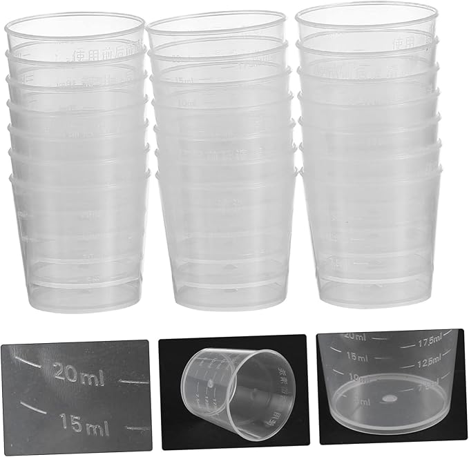 Abaodam 20Pcs Reptile Feeder Cup Measuring Cups for Gecko Lizard Pets for Food and Water Durable Reusable for Daily Feeding Needs