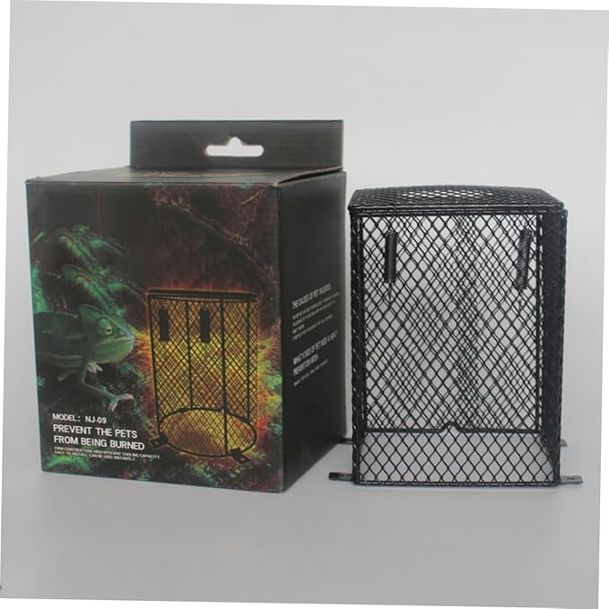 Hemoton Reptile Scald Lamp Shade PET Heating Lamp Guard for Reptiles and Poultry Sturdy Black Design Suitable for Terrariums