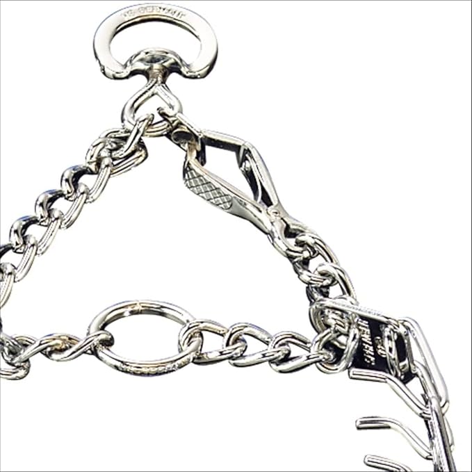Herm Sprenger Chrome Plated Steel Training Prong Collar with Quick Release Snap for Dogs (23in (58cm) x 3.2mm)