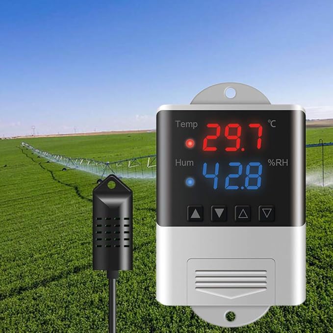 Portable Temperature Humidity Hygrometer Thermostat AC 110V 220V Display 20~60°C/0~100% RH Easy Installation