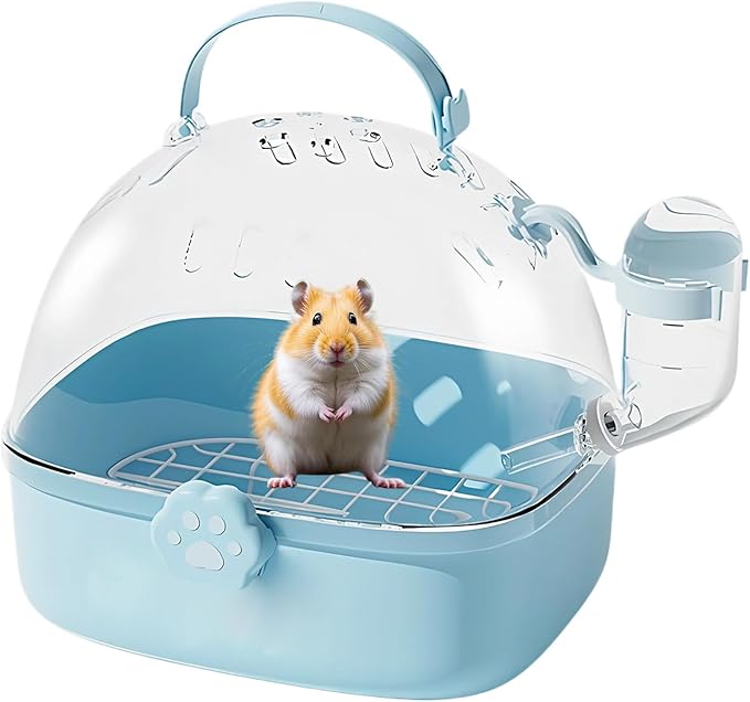 Bird Carrier Cage with Water Bottle, Portable Parrot Travel Carrier Cage for Parrots, Hamster, Guinea Pig, Lovebird, Budgies, Small Animal, 17x16x18 cm