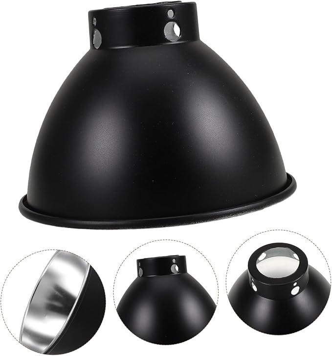 Milisten Reptile Lampshade with Metal Reflective Cover Heat Lamp Fixture for Terrariums Compatible with Various Basking Bulbs Optimized for Heat Distribution and Durability