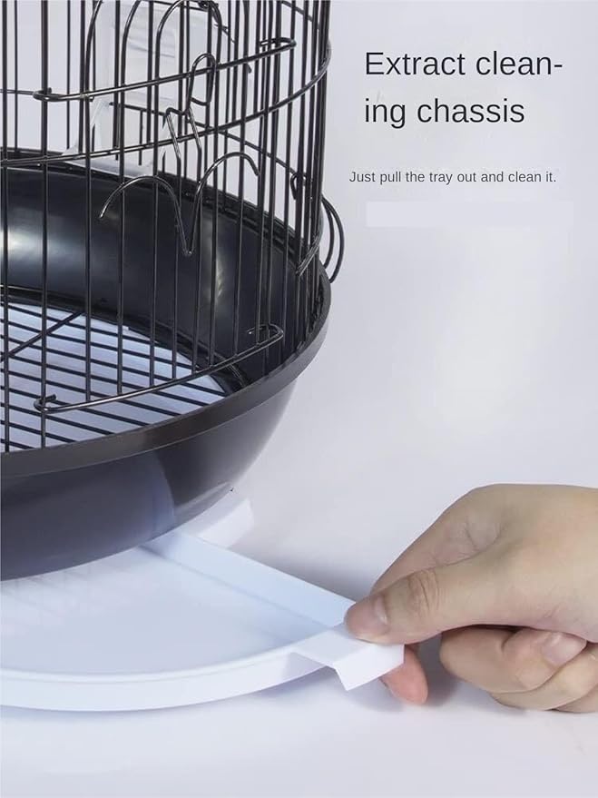 Bird Cage Parrot Cage Metal Bird Cage Round Bird House Carrier Wrought Iron Birdcage Portable Durable Bird Carriers for Indoor Flight Birdcage(White,34 * 99cm)