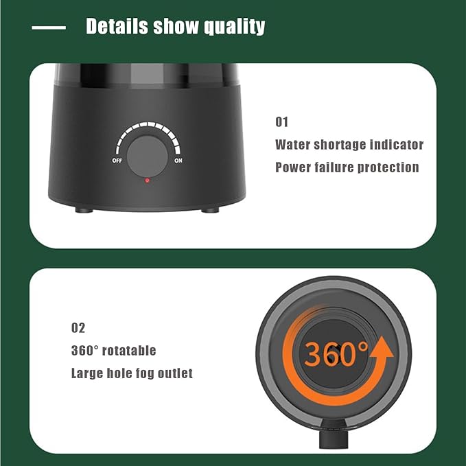 jzNchp-reptile humidifier fogger Dual Reptile Fogger & Plant Humidifier - 2.5L Tank Mister with Adjustable Nozzles, 11.8" H x 7" W for Reptile Tanks/Vivariums, Terrarium Plants Accessories