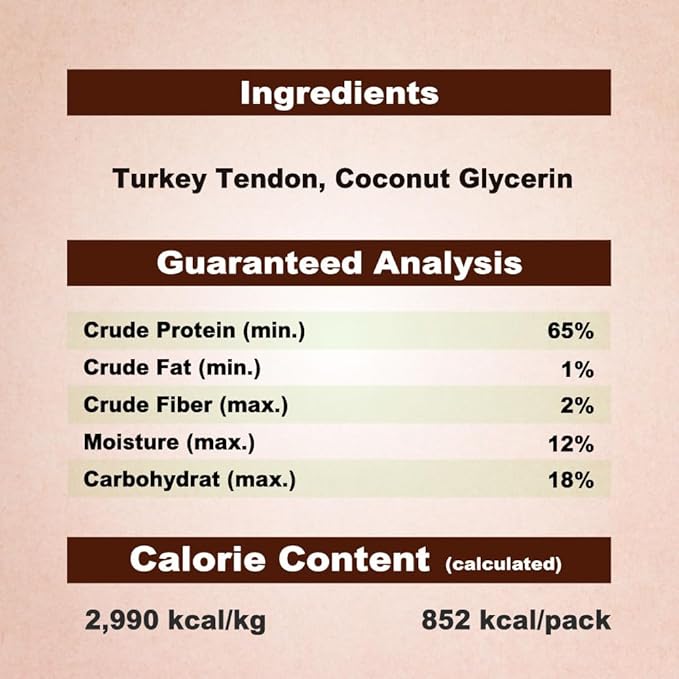 A Freschi srl Turkey Tendons for Dogs, USA-Sourced, Healthy Dog Treats, Rawhide-Free Puppy Chews, Long Lasting, All Natural, Hypoallergenic Dog Treats for Large Breeds, 10 oz Pack Rope (L)