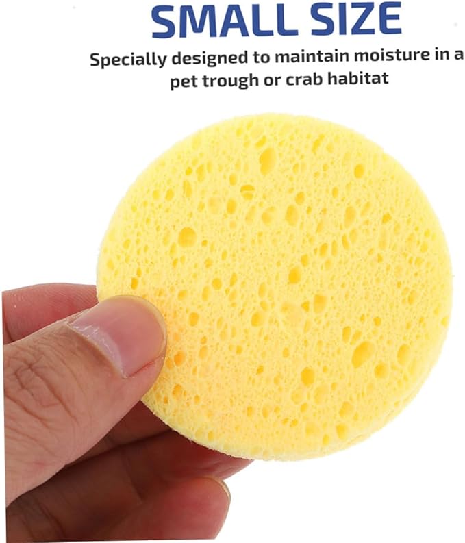 Happyyami 50pcs Crab Humidity Sponges for Pet Habitat Nutrients Providing Water-Absorbing Sponges Moisture Retaining Sea Creature Supplies for Crab Tanks and Terrariums