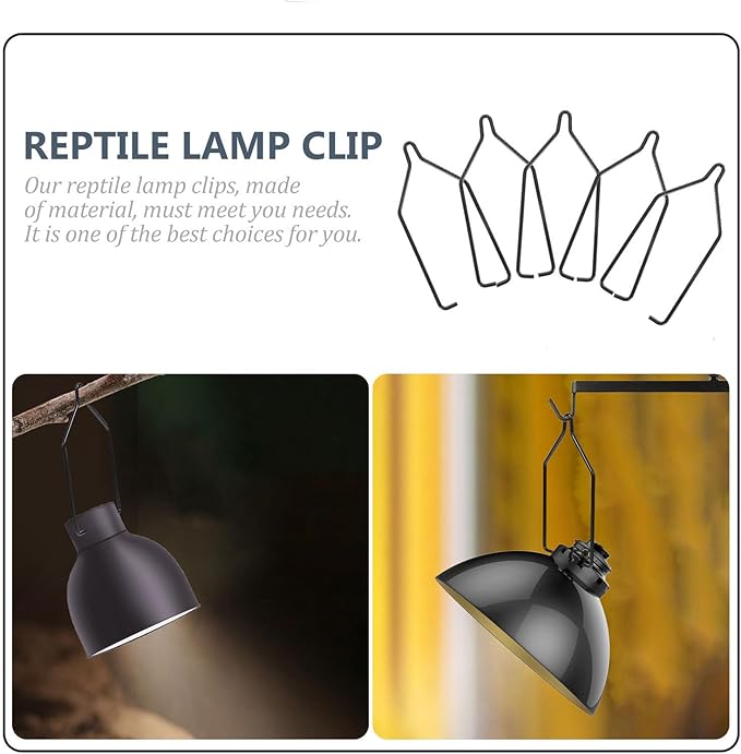 Hemoton 10pcs Iron Reptile Lampshade Clips Light Cover Clamps for 5.5 Or 8.5 Inch Lampshades Fixing Clips Suitable for Reptile Habitat Lighting and Climbing Pets