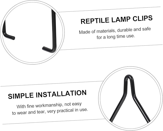 DOITOOL 10pcs Reptile Lampshade Clips Sturdy Iron Clamps for 5.5 or 8.5 Inches Lampshade Fixation User-Friendly