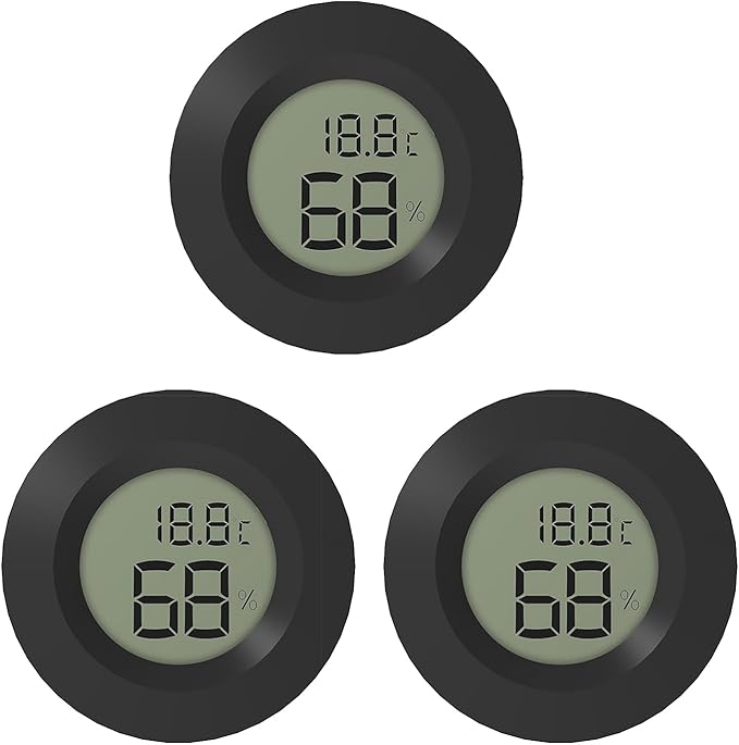 3Pack Hygrometer Thermometers Indoor Outdoor Digital Humidity and Temperature Sensors Meter for Lab Terrarium Digital