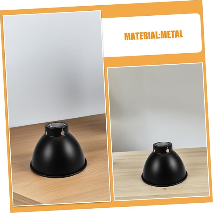 Mipcase 2pcs Reptile Habitat Heat Lamp Reflector Metal Lamp Cover Insulation for Turtle