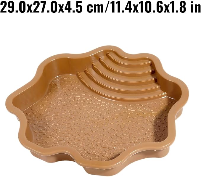 Reptile Bathing Tub with Non-Slip Surface and Entry Ramp for Easy Small Animal Soaking Container
