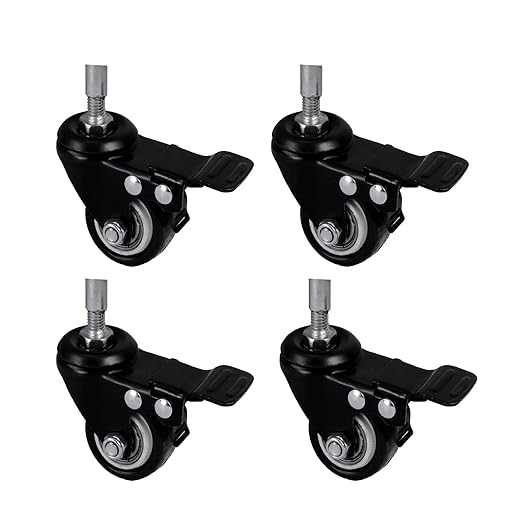 Reptile Caster Wheels Set of 4,Terrarium Wheels with Brake Reptile Tank Accessories for Toxirium PVC Enclosure