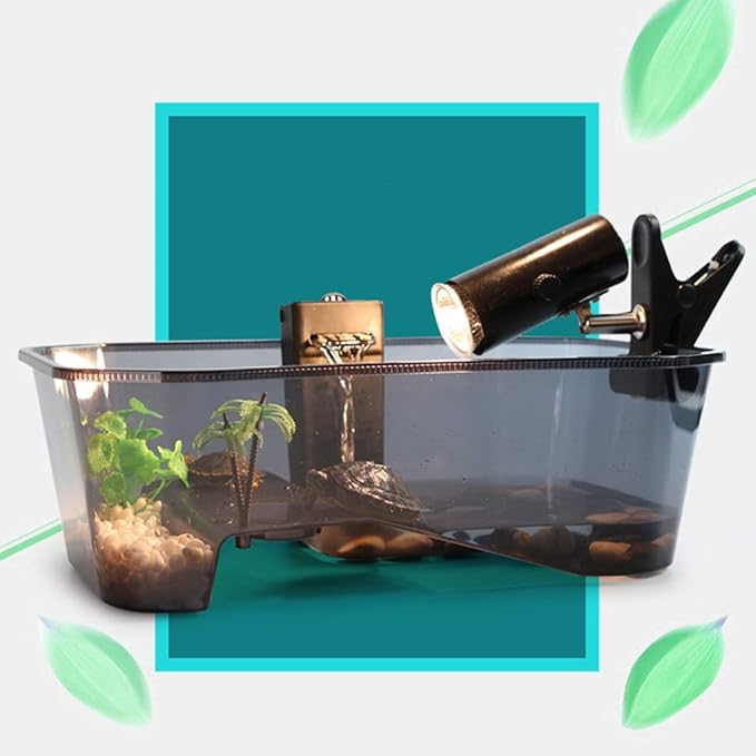 for Turtle Vivarium Box Aquarium for Breeding Box Habitat Tortoise Food Feeding Box with Basking Pl