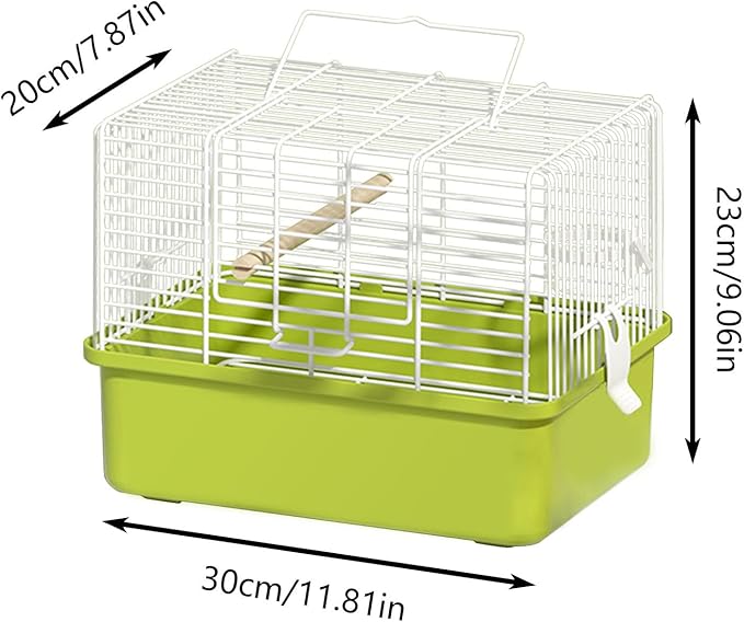 Portable Bird Cage for Travel & Outdoor Walking, Bird Carrier Metal Transport Box with Handle & Transparent Lid, Pet Products Travel Cage Spacious Habitat for Birds and Small Animals