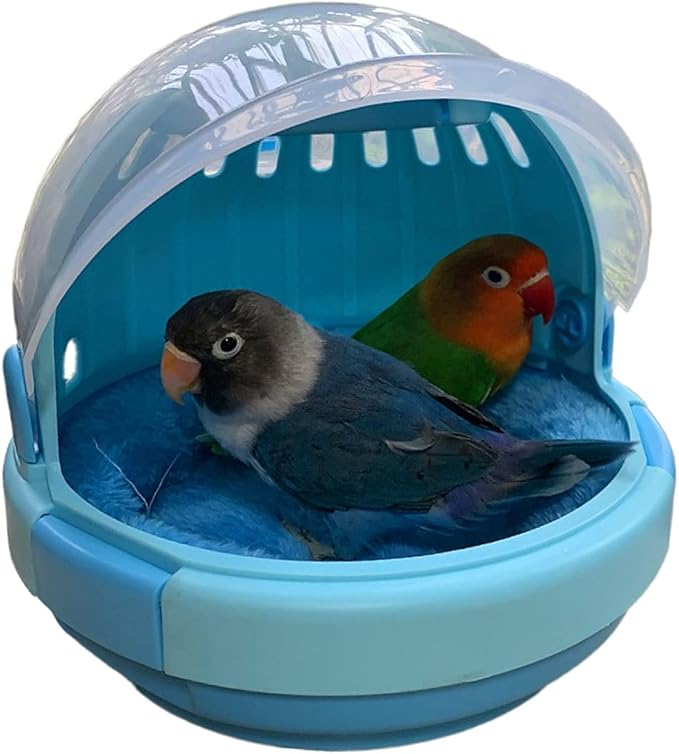 Flight Cage Bird Travel Carrier Transparent Lightweight Parrots Carrying case for Cockatiels Small Animals Travel Bag for Hamster Squirrel Lovebirds Bird Cage (Color : Blue)