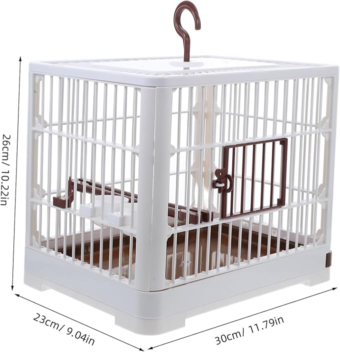 Bird Travel Cage for Parrots Portable Carrier Handle Perch Stand Bird Cage