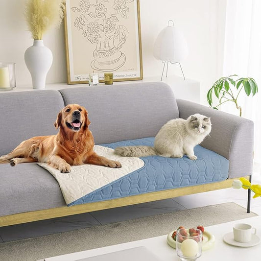 Tcksstex Waterproof and Anti-Slip Dog Bed Cover and Pet Blanket Sofa Pet Bed Mat ，car Incontinence Mattress Protectors Furniture Couch Cover for Most Cats Dogs, Pets（30x70-Stoneblue）