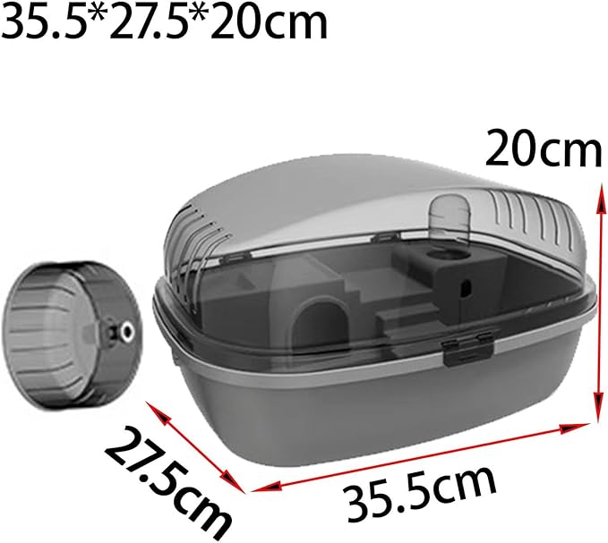 Deluxe Hamster Home with Clear Top and Easy Access, Gray