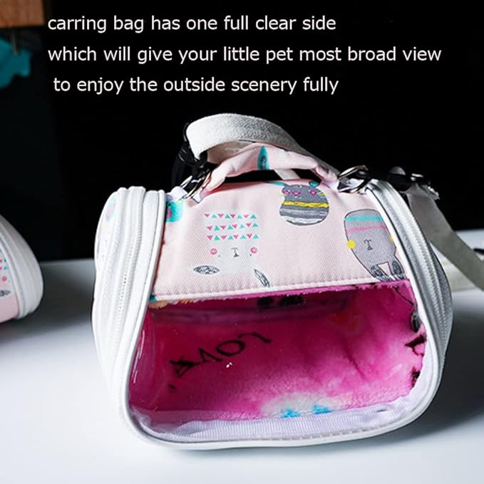 Hamster Carrier Bag Small Animal Portable Breathable Bird Outgoing Bag for Guinea Pig Hedgehog Squirrel Chinchilla Small Parrots and Other Similar Sized Animal Carrying Travel (L-23 * 20 * 15??,Grey)
