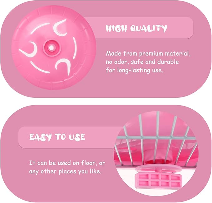 Hamster Cage Portable Double Layer Wire Habitat Small Critter House Cage Pet Playpen Activity Exercise Centre for Rodent Gerbil Mouse Rat Accessories Pink
