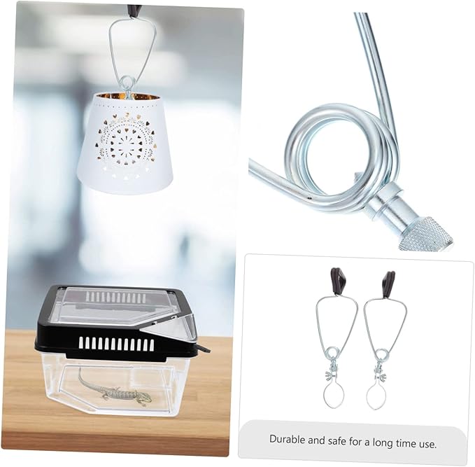 BESPORTBLE Reptile Lampshade Clips Metal Lampshade Holders 2 Pieces for Reptile Pets Lamp Decor