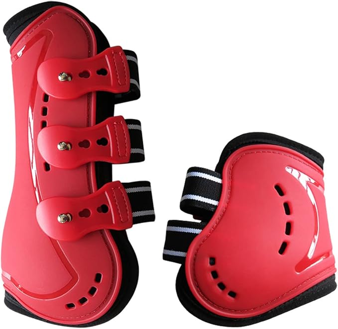 Horse Boots Open Front Jumping Tendon Sport Boots, Hind Fetlock Boots, Secure Leg Protection, Classic Breathable Equine Supplies, Set of 4