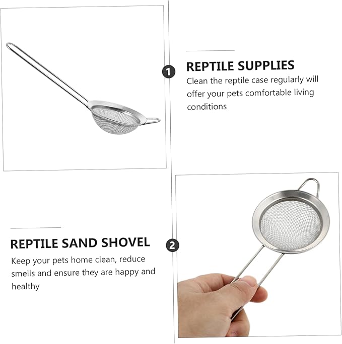HANABASS 2pcs Stable Bedding Shovel Reptile Litter Scoop Feces Sifting Sand Shovel Sand Rake for Beach Reptile Box Accessory Safe No Smell Design