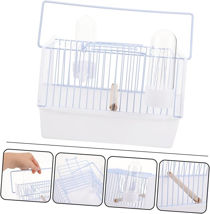 Mikikit Extra Large Portable Birdcage Parrot Carrier Travel Cage Handle Bird Travel Cage for Outdoor Use