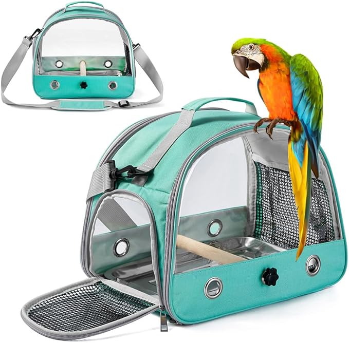 Portable Parrot Bag Bird Backpack with Perch for Birds Cage Side Window Foldable Samll Pet Travel Cage Bird Supplie J5j6 (Printing)