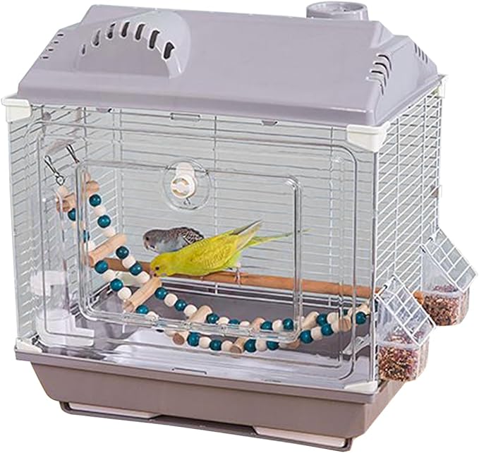 Travel Bird Cage - Breathable Portable Travel Carrier,Portable Bird Cage with Water Bottle Perch | for Cockatiel Lovebird Conures Indoor Outdoor Home Traveling Trip