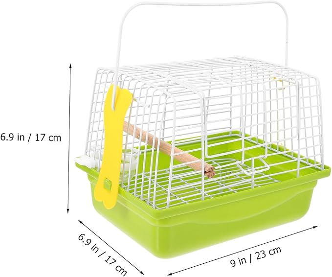 VANZACK 1 Set Portable Bird Carrier Cage with Handle Lightweight Pet Transportation Cage for Birds Parrots and More for Travel and Outdoor Use