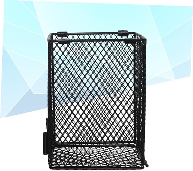 DECHOUS Reptile Scald Lamp Shade Multi-Function Heating Light Guard for PET Care Sturdy Black Reptile Heater Guard for Turtles Snakes and Poultry