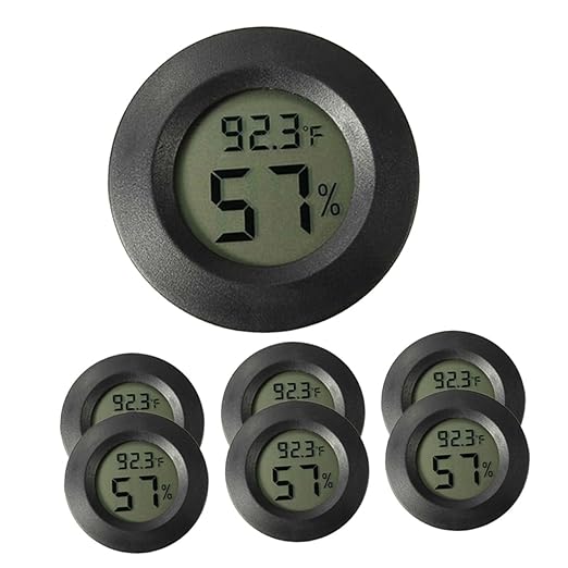 VICASKY 2sets Mini Humidistat Thermometer Reptile Tank Hygrometer Accurate Humidity Temperature Gauge 7pcs*2