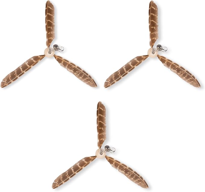 JXFUKAL Cat Wand Toys, Interactive Cat Toys with 3 Feather Refills, 29'' Flexible Steel Wire, Sturdy Wood Handle & Bell for Kitty Kitten, Cat Toys for Indoor Cats Teaser Cat String Toy by JXFUKAL