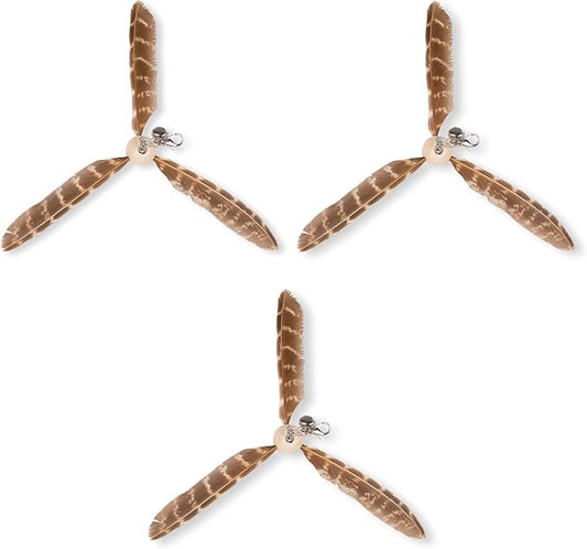 JXFUKAL Cat Wand Toys, Interactive Cat Toys with 3 Feather Refills, 29'' Flexible Steel Wire, Sturdy Wood Handle & Bell for Kitty Kitten, Cat Toys for Indoor Cats Teaser Cat String Toy by JXFUKAL