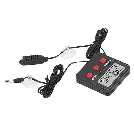 Digital Mini Temperature and Humidity Meter with 2 Probes for Incubator, Reptile, Aquarium - Compact and Lightweight Hygrometer Temperature Monitor