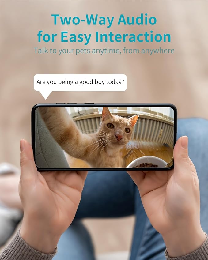 VIMTAG 8MP UHD Pan/Tilt Indoor Camera for Pet/Dog/Cat/Baby/Nanny, Wired Security Camera for Home with Phone App, Motion Tracking, Night Vision, 2-Way Audio, AI Detection, 5G/2.4G WiFi, Works w/Alexa