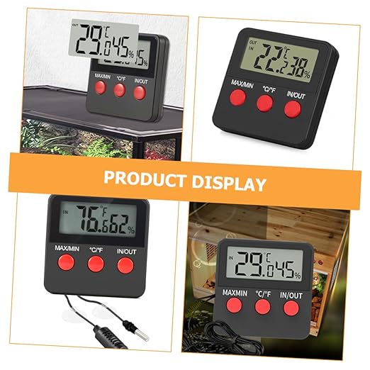 GALPADA 2sets Digital Thermometer Hygrometer for Reptile Tanks Indoor Temperature and Humidity Monitor Jumbo Display Suitable for Lizard and Snake Habitats