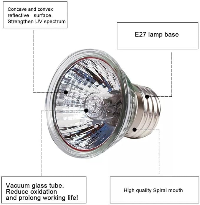 UVA+UVB 25/50/75W Reptile Heat Basking Light Bulb Lamp for Reptiles (75W - 20PCS)