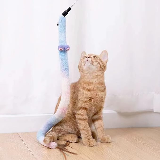 Cat Toys for Indoor Toys,Rainbow Cat Wand Toys,Feather Flips Plush Ball Cat Toys,Interactive Feather Toy for Teaser Play and Chase Exercise with Kitten 3 Pack (Pack 3) - Image 4