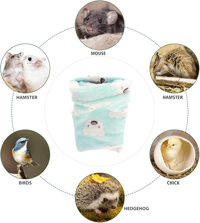 Hemobllo Soft Guinea Pig House & Sleeping Bag, Detachable Washable Hamster Hideout - Warm Small Pet Bed for Hedgehog, Chinchilla & Rats - Cozy Guinea Pig Cage Accessories & Bedding, Forest Green