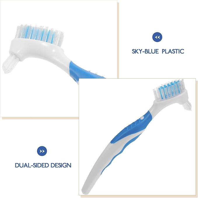 2pcs Turtle Shell Cleaning Brush Portable Mini Mud Remover for Aquatic Turtle Care with Ergonomic Handle, Blue, Practical Reptile Health Supplies