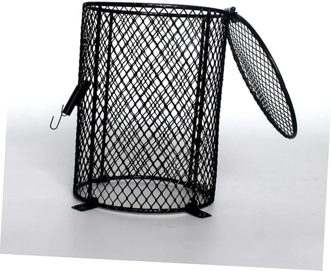 Kisangel Reptile Heat Lamp Scalding Lampshade Round Protective Cover for Reptile Cages Sturdy Black PET Lampshade for Safe Habitat Lighting Suitable for Bearded Dragons Snakes and Lizards